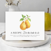 Pears bridal shower Recipe for the bride to be Informatiekaartje