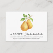 Pears bridal shower Recipe for the bride to be Informatiekaartje (Voorkant)