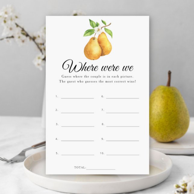 Pears Bridal shower Where were we game (Creator heeft geüpload)