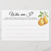 Pears Bridal shower Who am I game Briefpapier (Voorkant)