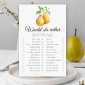 Pears Bridal shower Would she rather game