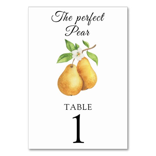 Pears bruidsfeest - tafelnummer bruiloft (Voorkant)