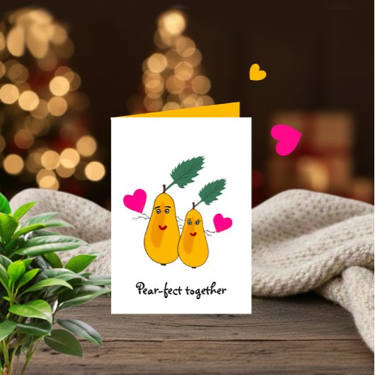 Pears couple for Valentine’s Day Feestdagen Kaart