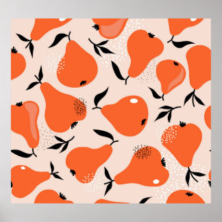 Pears Galore: Kleurrijk behang Poster