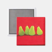 Pears on Red Cloth Magneet (Voorkant / Achterkant)