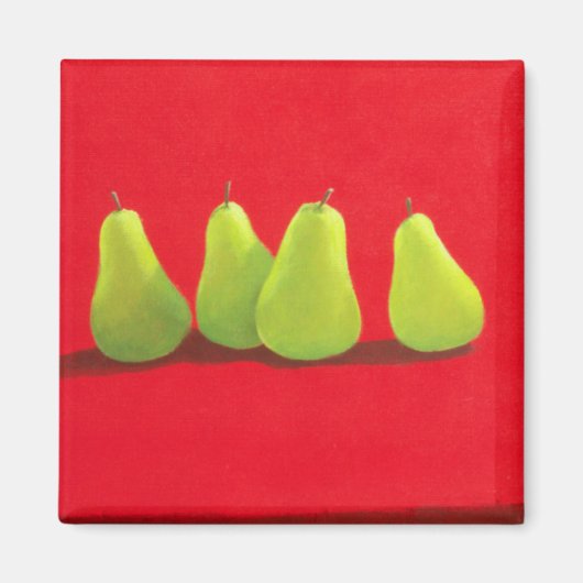 Pears on Red Cloth Magneet (Voorkant)