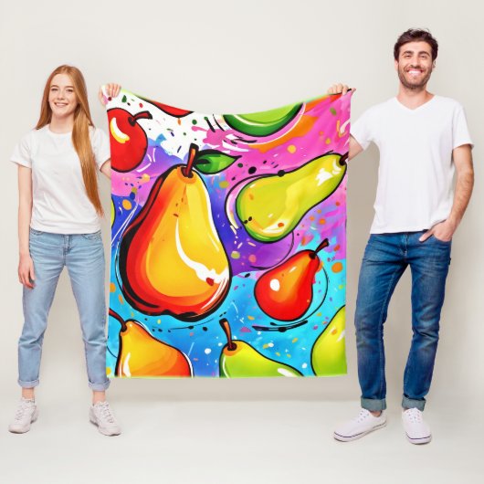 Pears Pop Art Fleece Deken (In situ)