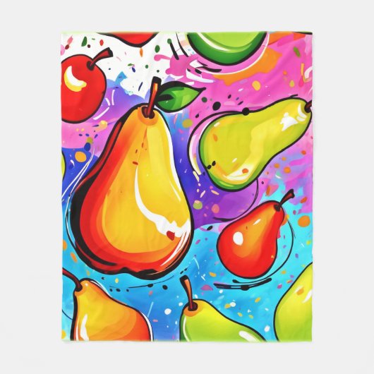 Pears Pop Art Fleece Deken (Voorkant)