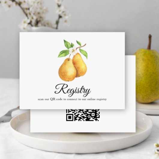 Pears QR Code Bridal Shower Registry Informatiekaartje