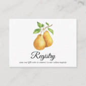 Pears QR Code Bridal Shower Registry Informatiekaartje (Voorkant)