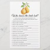 Pears Who knows the bride best
