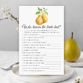 Pears Who knows the bride best