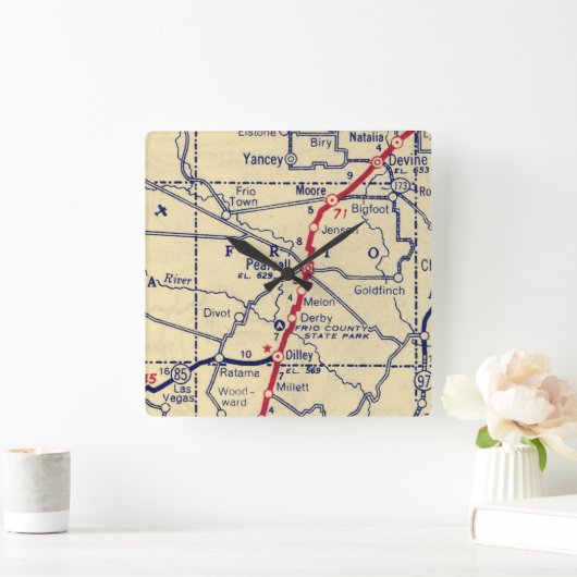 Pearsall TX overzicht Vierkante Klok (Huis)