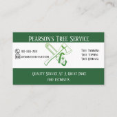 Pearson's Tree Service Visitekaartje (Voorkant)