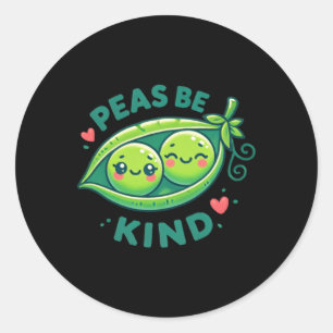 Peas Be Kind beroemd gemaakt door Funny Pea Pun Ronde Sticker