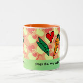 Peas ben mijn Valentijn Tweekleurige Koffiemok (Voorkant rechts)