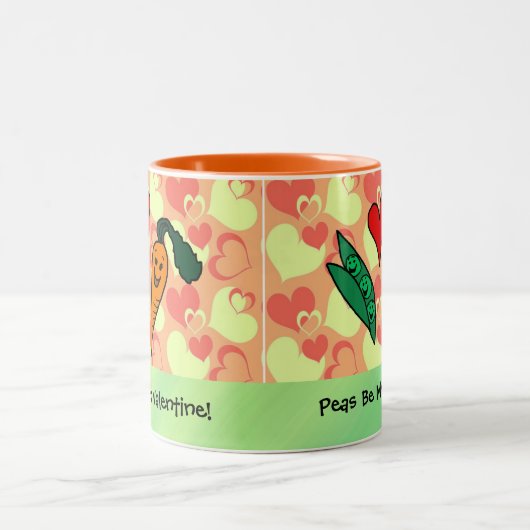 Peas ben mijn Valentijn Tweekleurige Koffiemok (Center)