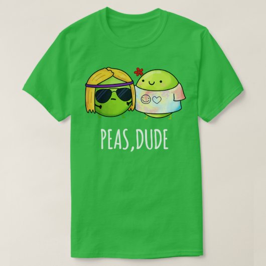 Peas Guy Cute Hippie Pea Pun T-shirt (Design voorkant)