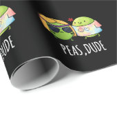Peas Guy Funny Hippie Pea Pun Dark BG Cadeaupapier (Rol Hoek)
