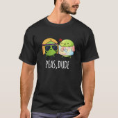 Peas Guy Funny Hippie Pea Pun Dark BG T-shirt (Voorkant)