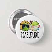 Peas guy Funny Hippie Pea Pun Ronde Button 5,7 Cm (Voorkant /achterkant)