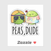 Peas guy Funny Hippie Pea Pun Sticker (Vel)