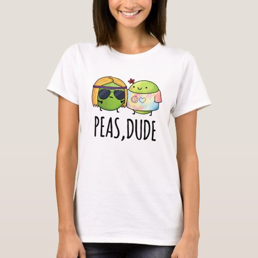 Peas guy Funny Hippie Pea Pun T-shirt (Voorkant)