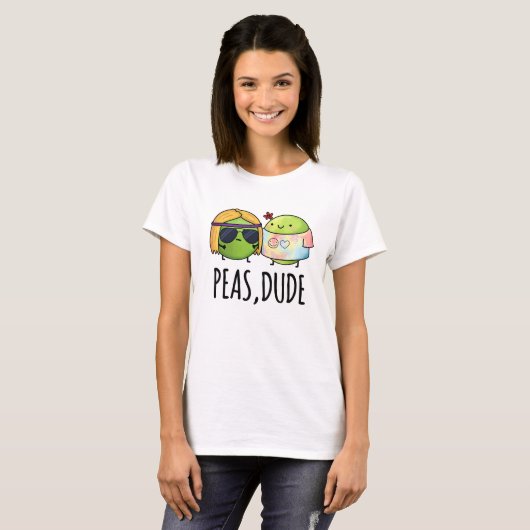 Peas guy Funny Hippie Pea Pun T-shirt (Voorkant volledig)
