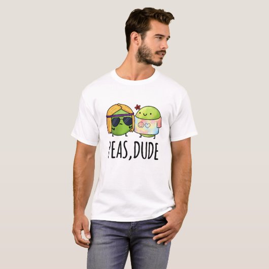 Peas guy Funny Hippie Pea Pun T-shirt (Voorkant volledig)