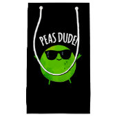 Peas Guy Funny Veggie Pea Pun Dark BG Klein Cadeauzakje (Voorkant)