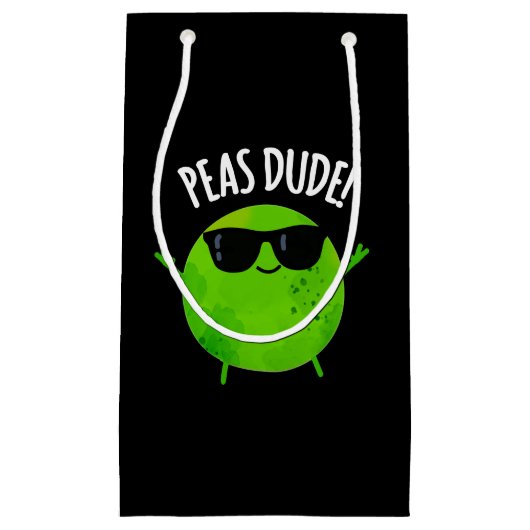 Peas Guy Funny Veggie Pea Pun Dark BG Klein Cadeauzakje (Voorkant)