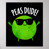 Peas Guy Funny Veggie Pea Pun Dark BG Poster (Voorkant)