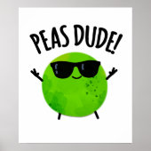 Peas Guy Funny Veggie Pea Pun Poster (Voorkant)