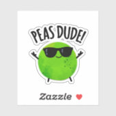 Peas Guy Funny Veggie Pea Pun Sticker (Vel)