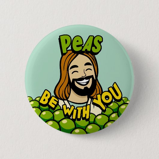 Peas is bij je. ronde button 5,7 cm (Voorkant)
