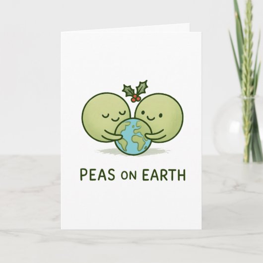 Peas on Earth - Funny Christmas Pun Card Feestdagen Kaart (Voorkant)