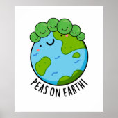 Peas on Earth Funny Veggie Peace Pun Poster (Voorkant)