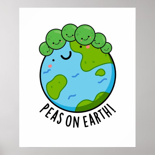 Peas on Earth Funny Veggie Peace Pun Poster (Voorkant)