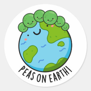 Peas on Earth Funny Veggie Peace Pun Ronde Sticker