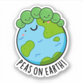 Peas on Earth Funny Veggie Peace Pun Sticker (Voorkant)