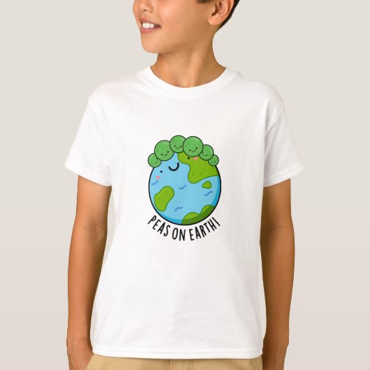 Peas on Earth Funny Veggie Peace Pun T-shirt (Voorkant)