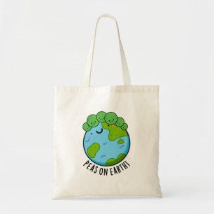 Peas on Earth Funny Veggie Peace Pun Tote Bag