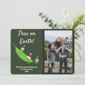 Peas op Aarde Funny Fotokerstmis Feestdagenkaart (Staand voorkant)