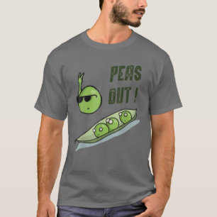 Peas Out Funny Puns Hand Drawn Cartoon Victory Sig T-shirt