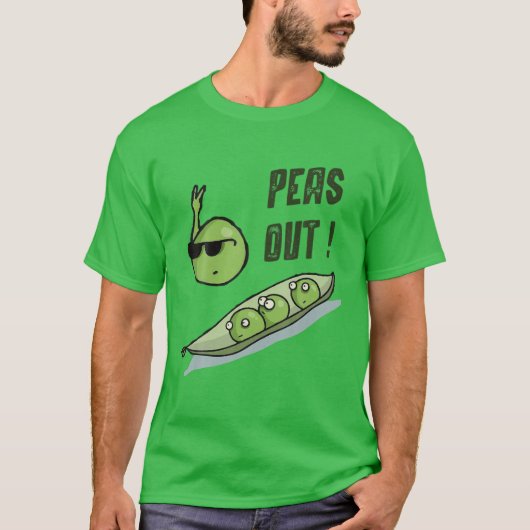 Peas Out Funny Puns Hand Drawn Cartoon Victory Sig T-shirt (Voorkant)
