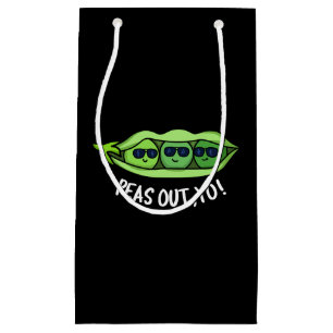 Peas Out Yo Funny Peas Pun Dark BG Klein Cadeauzakje