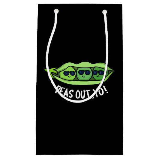 Peas Out Yo Funny Peas Pun Dark BG Klein Cadeauzakje (Voorkant)