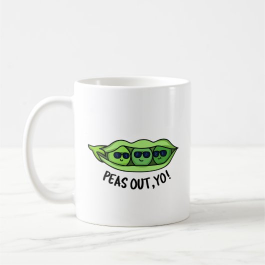 Peas Out Yo Funny Peas Pun Koffiemok (Links)