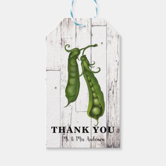 Peas Pea Pod White Wood Rustige Farmhouse Party Cadeaulabel