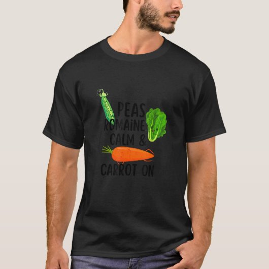 Peas Romaine Calm & Carrot On Vegan  Lettuce T-shirt (Voorkant)